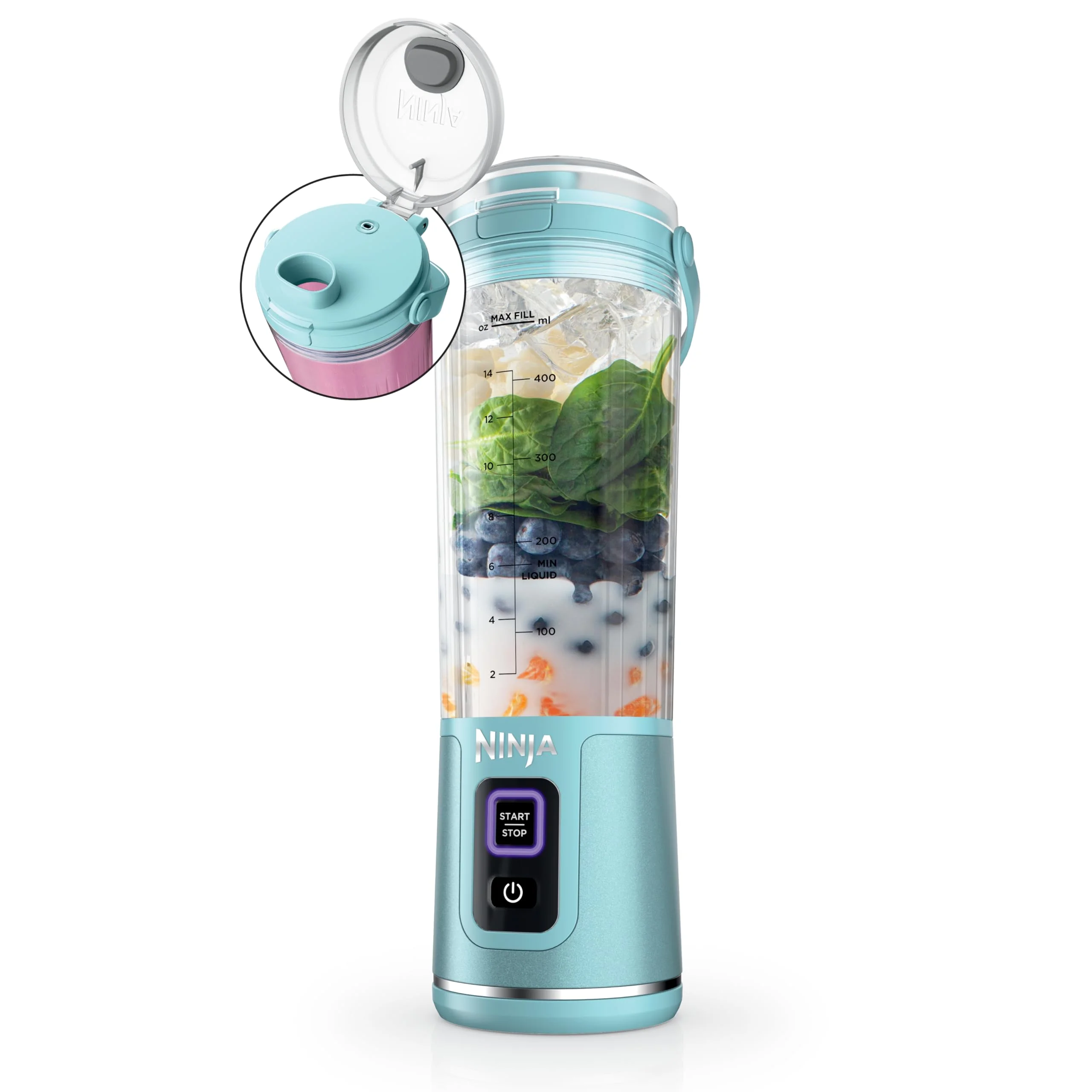Ninja Blast Portable Blender, Cordless, 18oz. Vessel, Personal Blender for Shakes & Smoothies, BPA Free, Leakproof Lid & Sip Spout, USB-C Rechargeable, Dishwasher Safe Parts, Metallic Purple, - Image 52