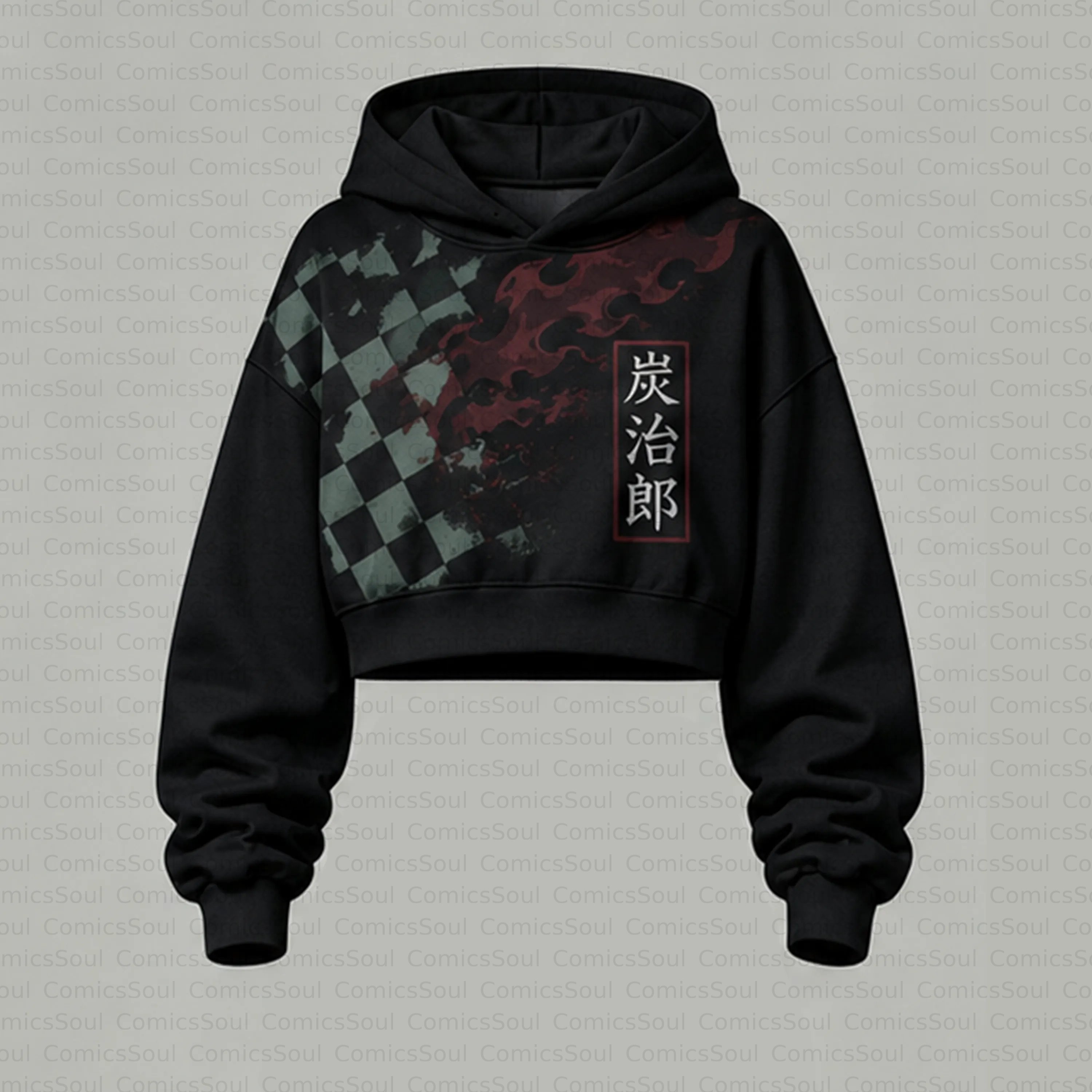 Demon Slayer Cropped Long Sleeve Hoodie & High Waist Jogger Pants Two Piece TeeThreads Sustain the Scene with Custom Apparel