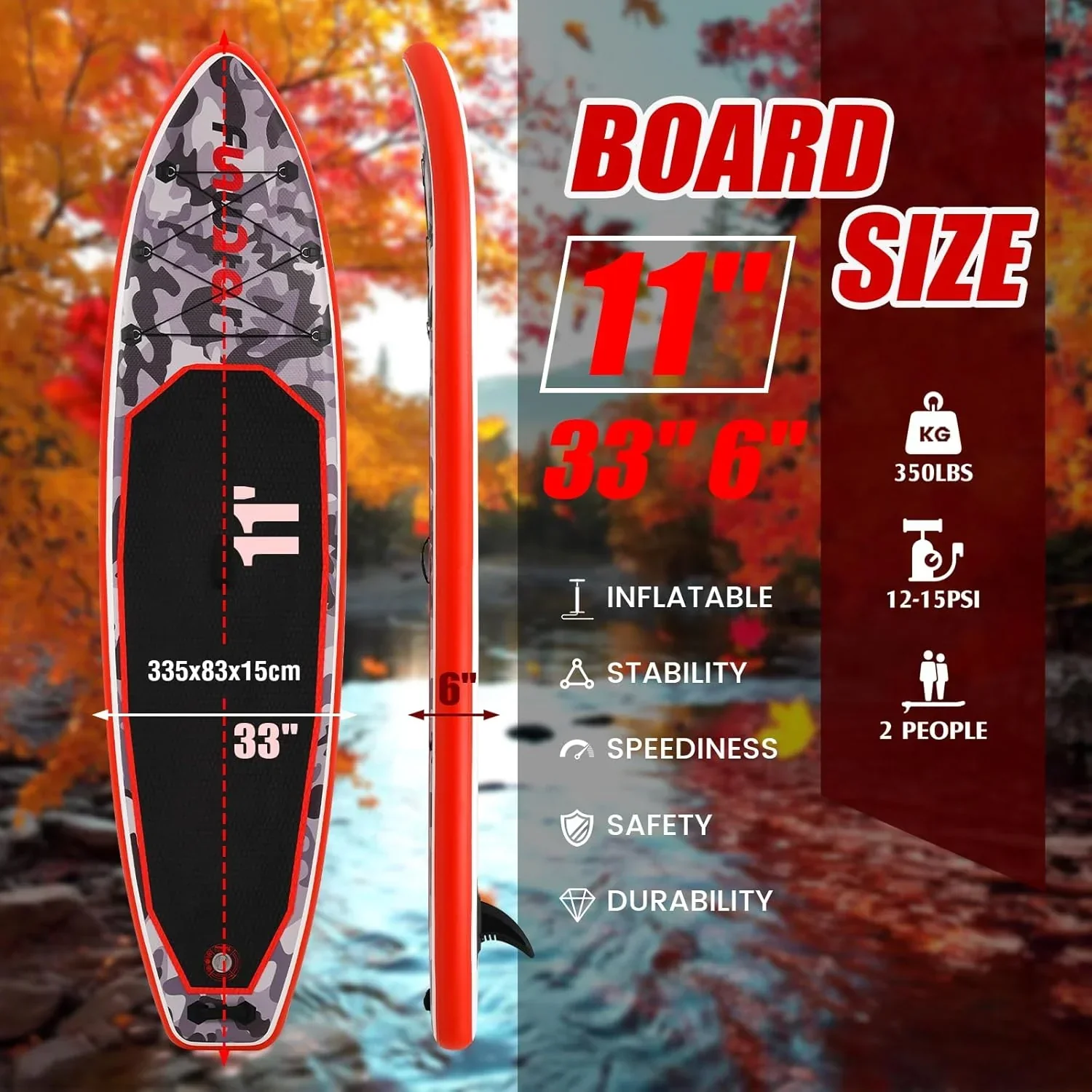 FunWater Inflatable Stand Up Paddle Board, 11 ft x 32 in x 6 in - SUP Paddle Accessories - Image 89 FunWater Inflatable Stand Up Paddle Board, 11 ft x 32 in x 6 in - SUP Paddle Accessories - Image 89