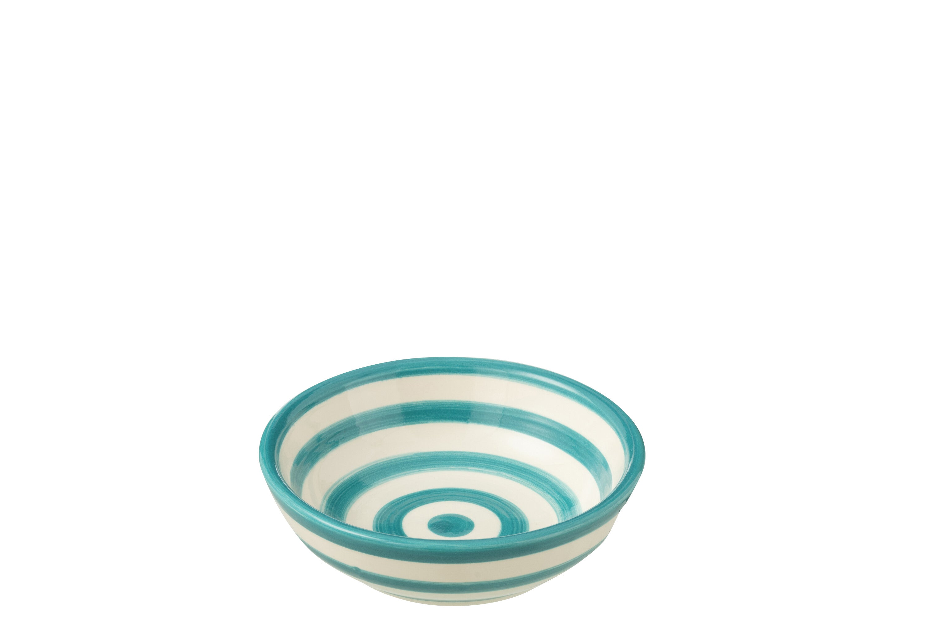 J-Line kom Granada Stripes Low - keramiek - wit aqua - small