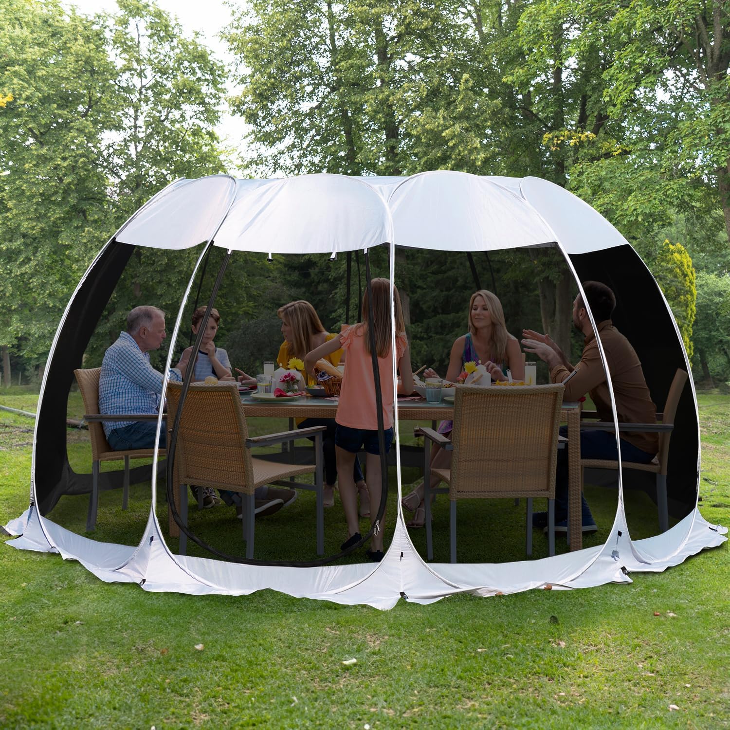 Screen gazebo sleeps 6-10-15 people Igloo-style canopy tent mosquito net on the sides Perfect