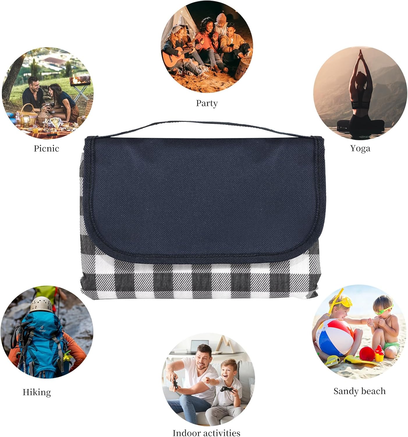 Extra Large Outdoor Picnic Blanket Sand Free Waterproof Beach Portable Hiking Camping Blanket