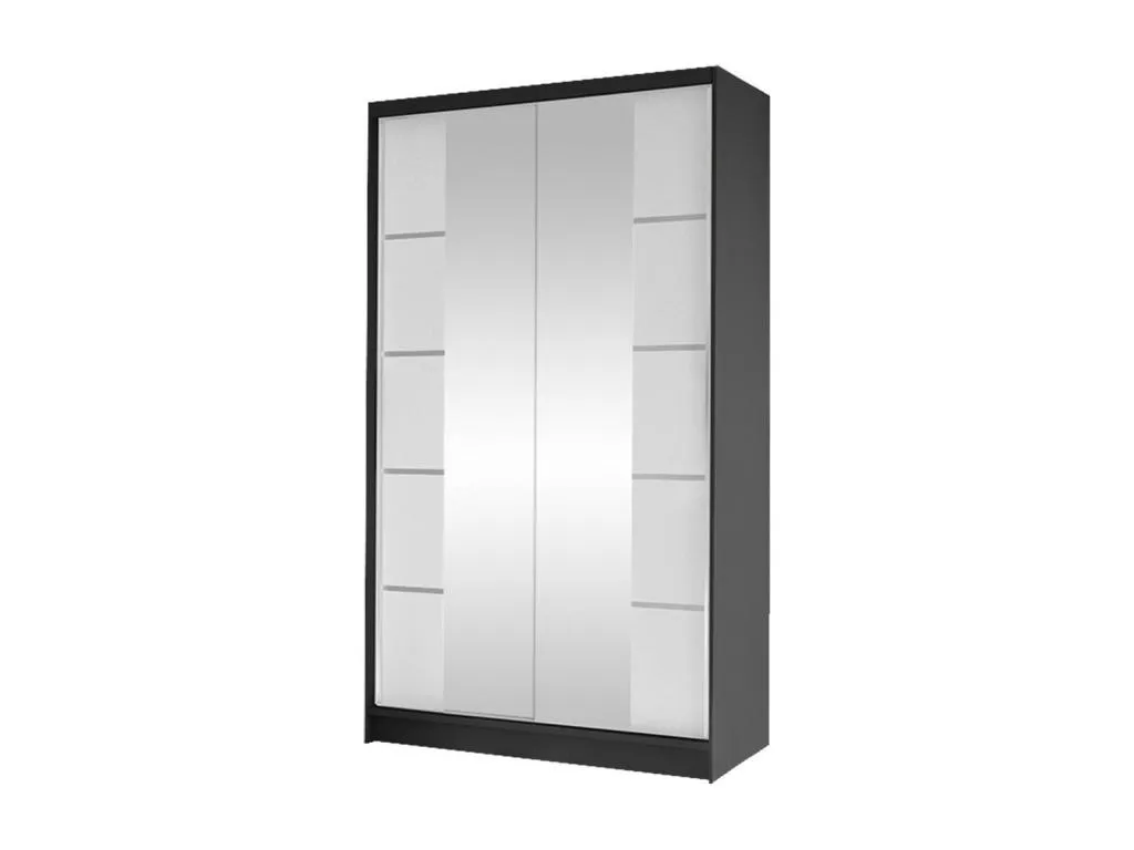 Armario Lluesmahome modelo 169 en blanco y negro, dimensiones 200x100x58cm, con puertas correderas  LV5290850