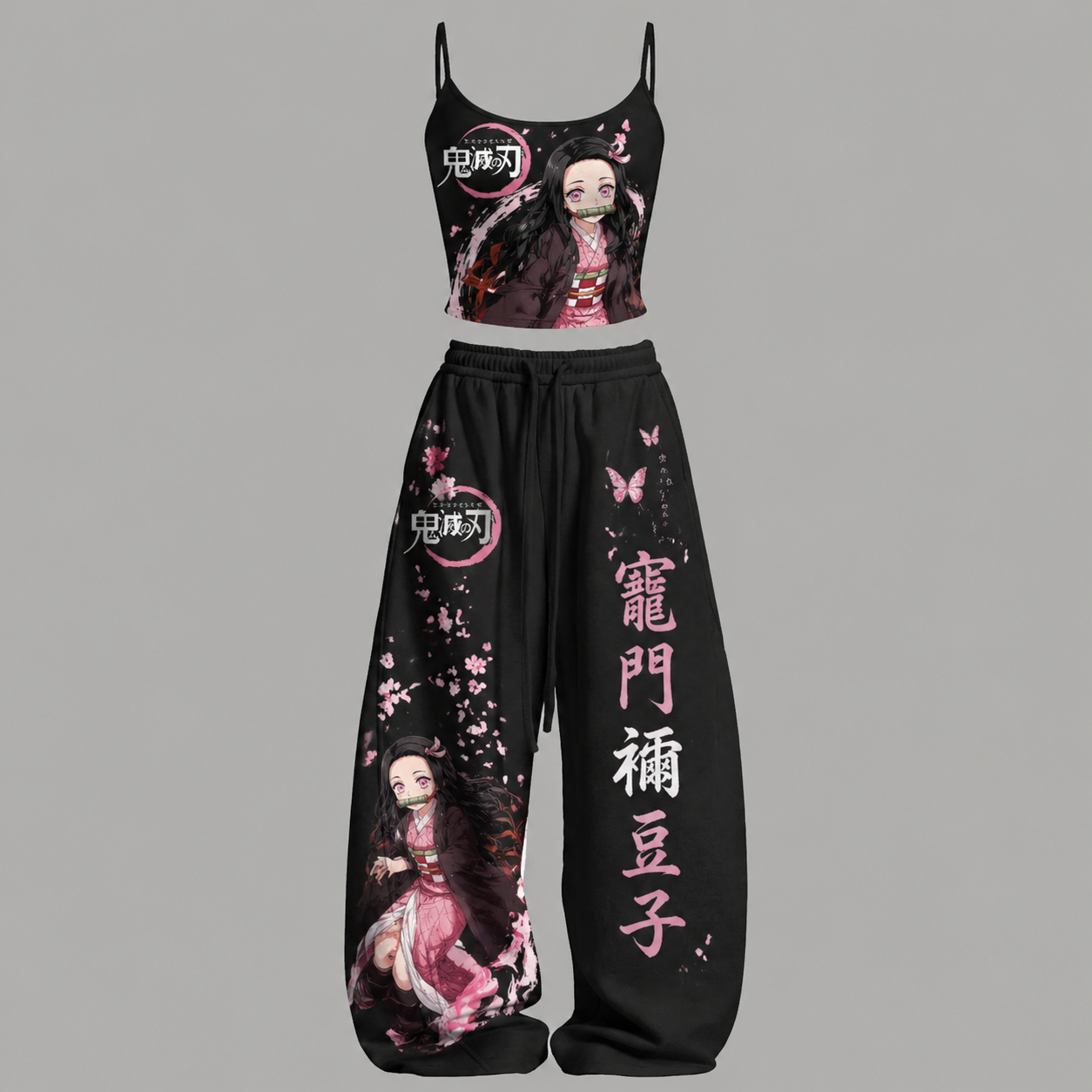 Demon Slayer Top & Elasticated Trousers Two-Piece Set
