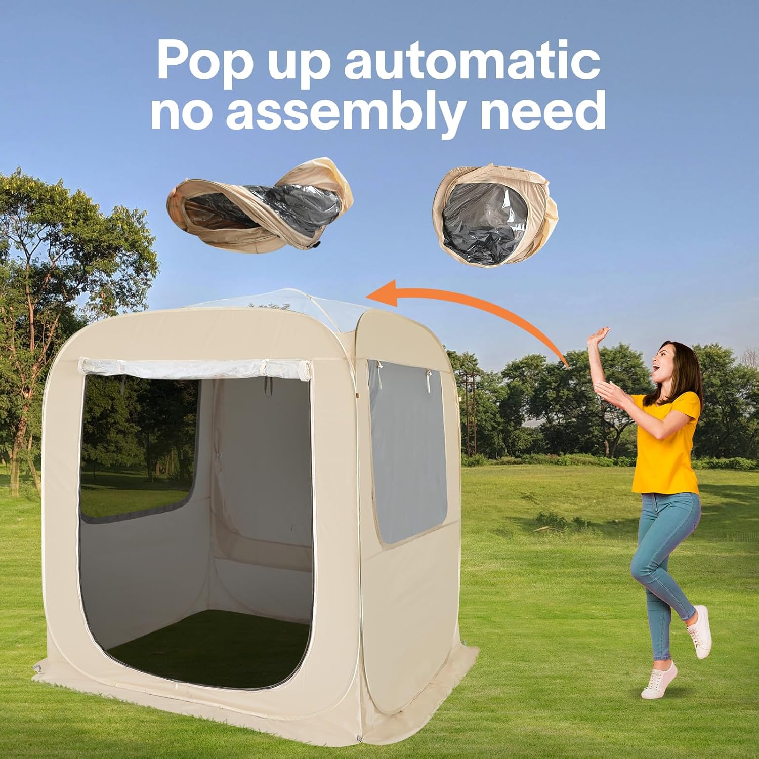 Screen gazebo sleeps 6-10-15 people Igloo-style canopy tent mosquito net on the sides Perfect