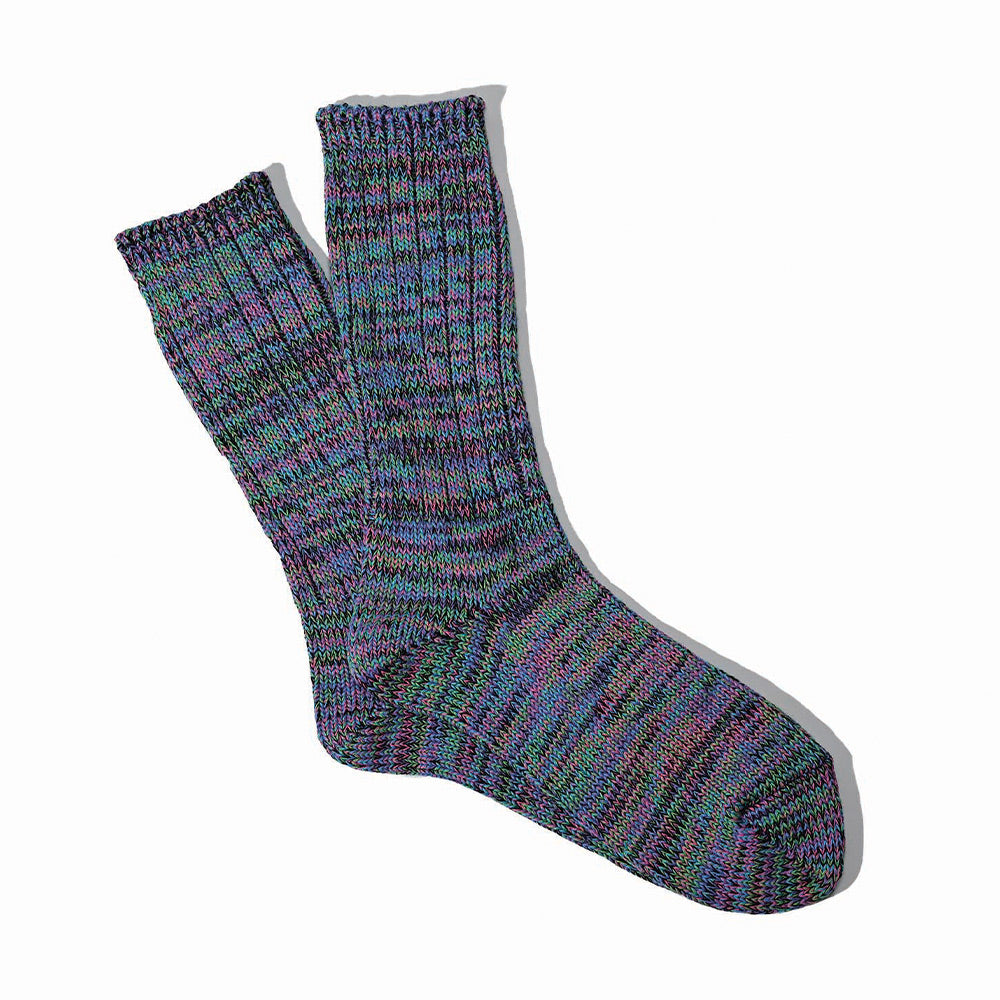 Anonymous ISM - Chaussettes 5 Color Mix Crew - Bleu 90