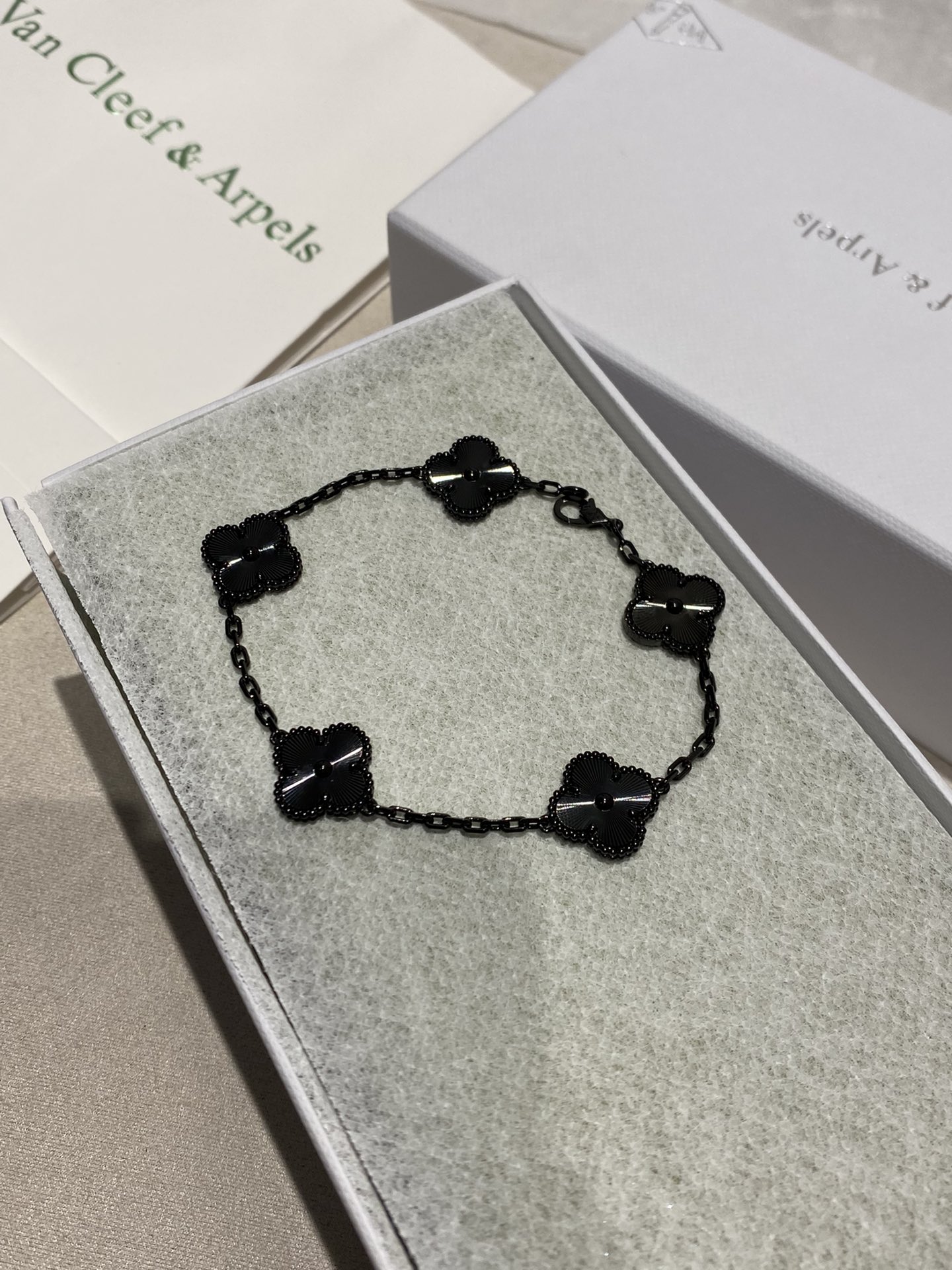 VCA Darth Vader Black Vintage Alhambra 5 Motifs Bracelet - Original Replica Club