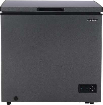 Frigidaire chest freezer (7 cubic feet), granita finish, adjustable thermostat, easy defrost function, removable basket