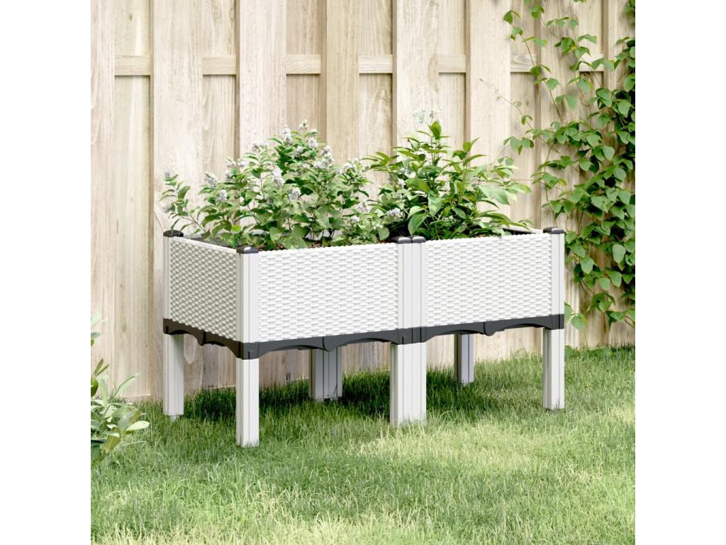 Decoratodo con patas PP blanco 80x40x42 cm