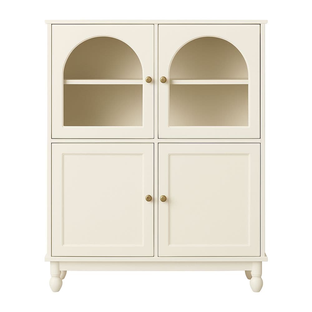 Armario Madera de Pino Blanco 4 Puertas 110x85x40 cm