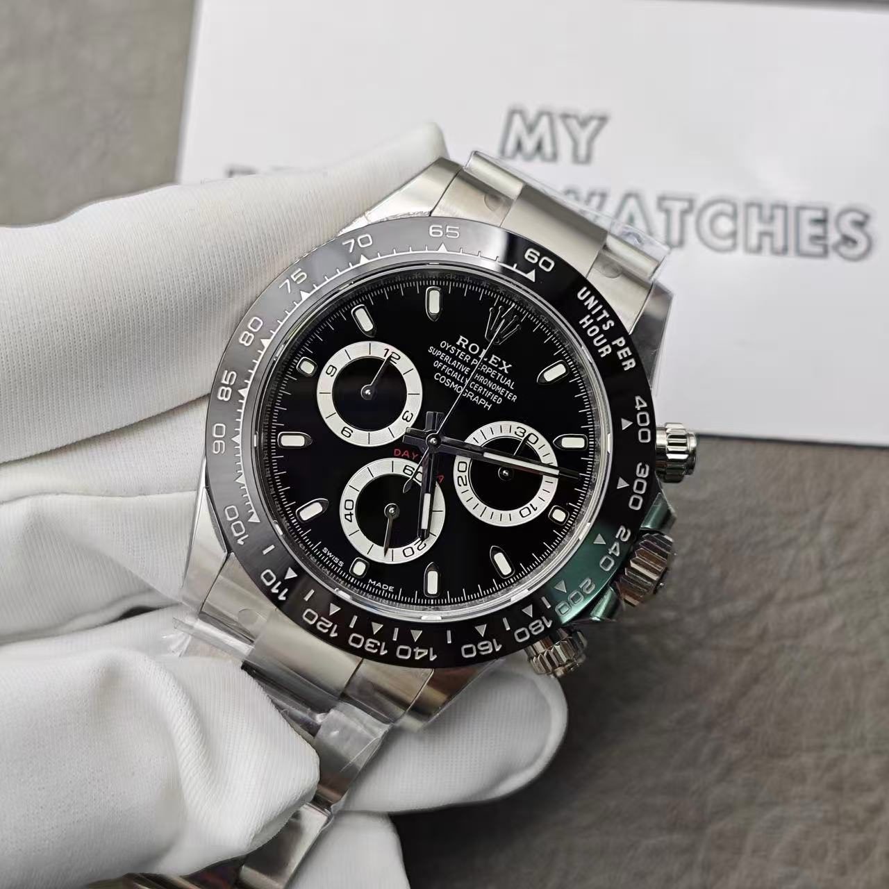 Super Clone Replica Rolex Cosmograph Daytona Black Dial Steel