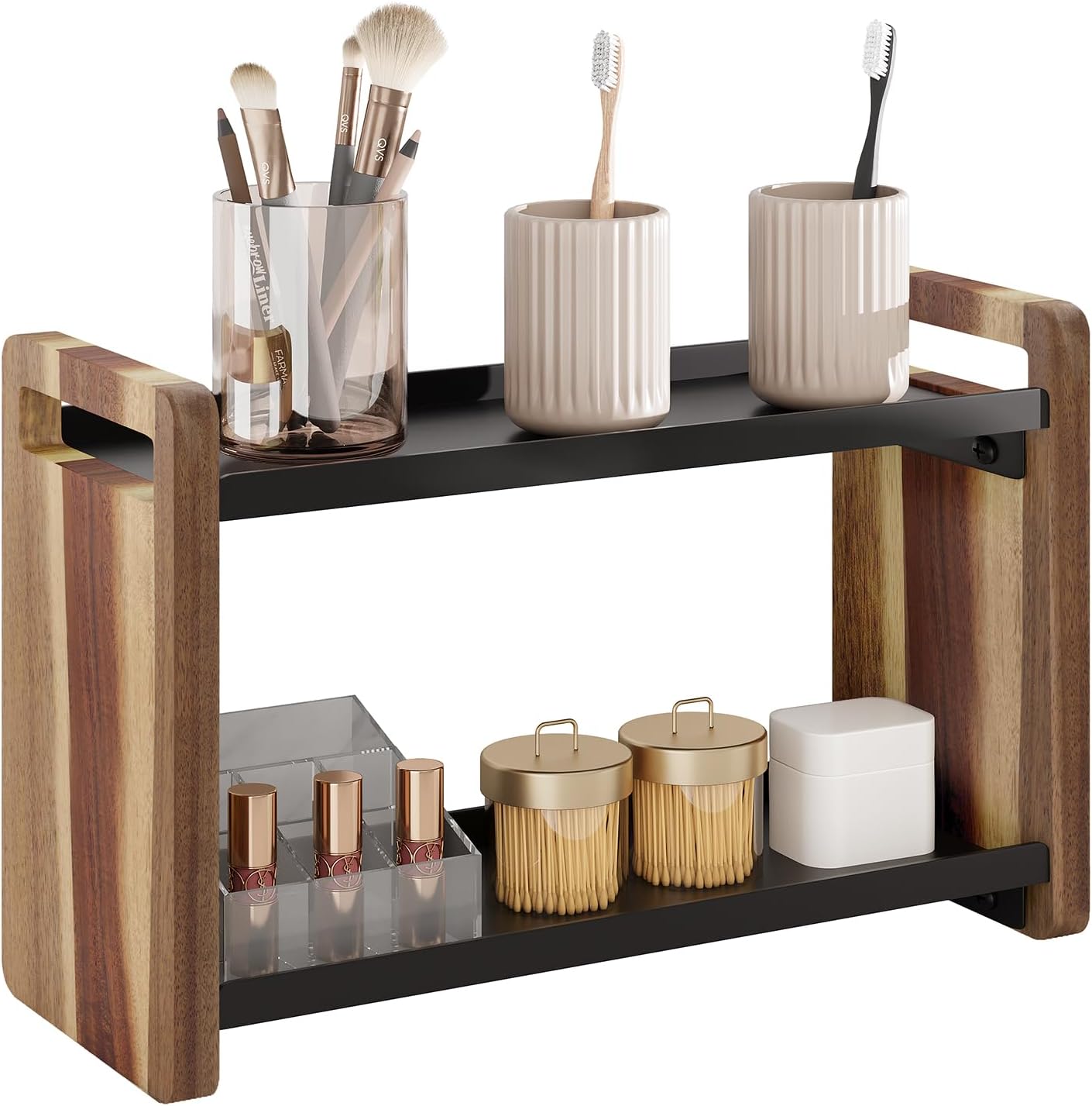 Bathroom Counter Organizer,Bathroom Counter Shelf,Bathroom Organizers,Under Sink Organizer,Cologne Organizer For Men,Cologne Cabinet,Spice Rack Organizer for Cabinet,Gifts(Black 3 Tier)