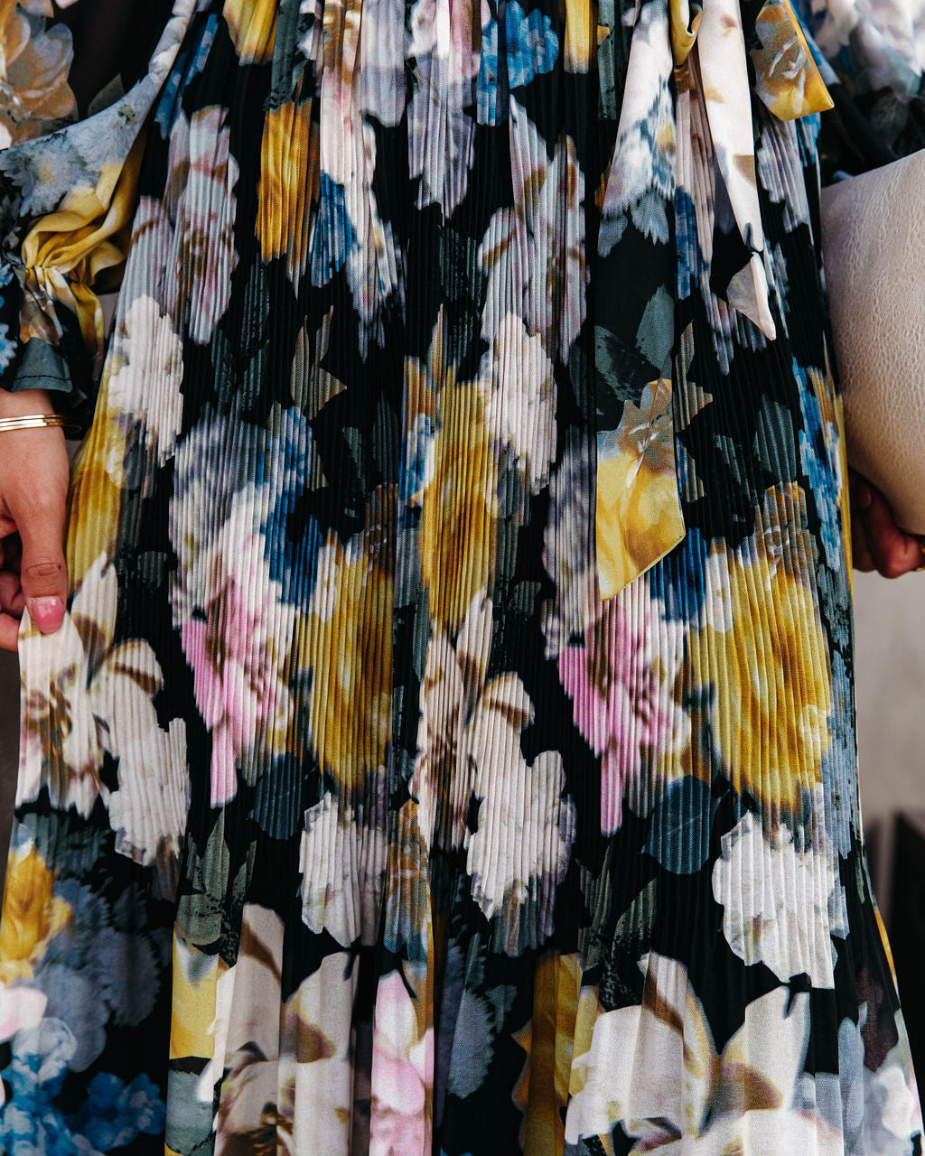 La Dolce Vita Floral Pleated Midi Dress - Se7enfashion