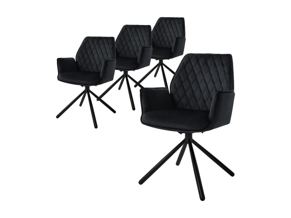 Lote de 4 sillas giratorias silla de comedor sillón sillón de terciopelo giratorio 180