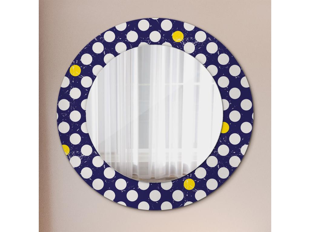 Espejo decorativo redondo - Lunares retro - 50 cm