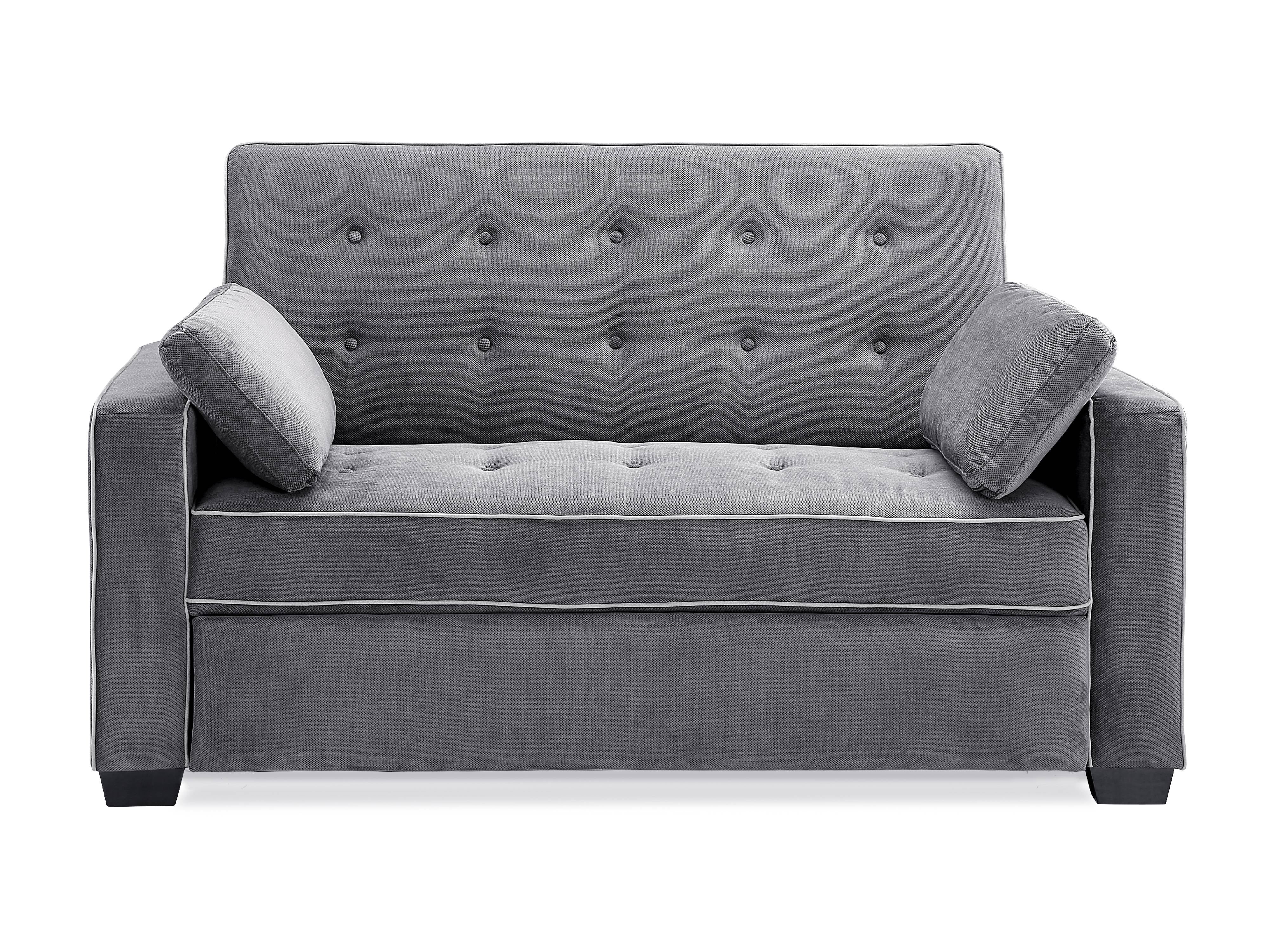 Serta Dream Convertibles Monroe Modern Polyester Convertible Queen Sofa Bed with Pillows Grey - Image 12