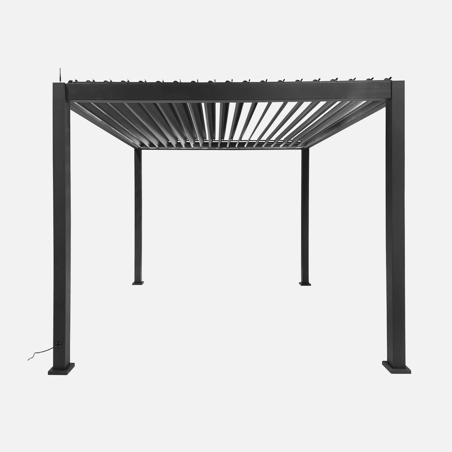 Triomphe 3x3m LED - Pérgola bioclimática 3x3m eléctrica de aluminio con iluminación LED