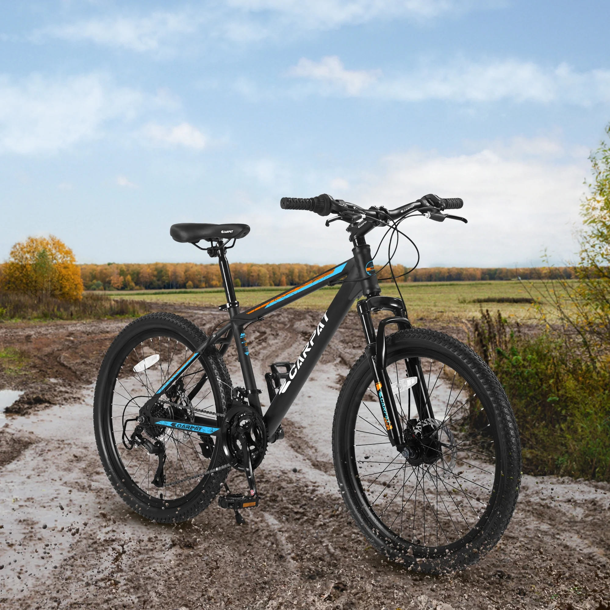 26 inch Mountain Bike for Men, Adult Mountain Bike with Shimano 21 Speed & Disc Brakes, Black Orange - Image 12
