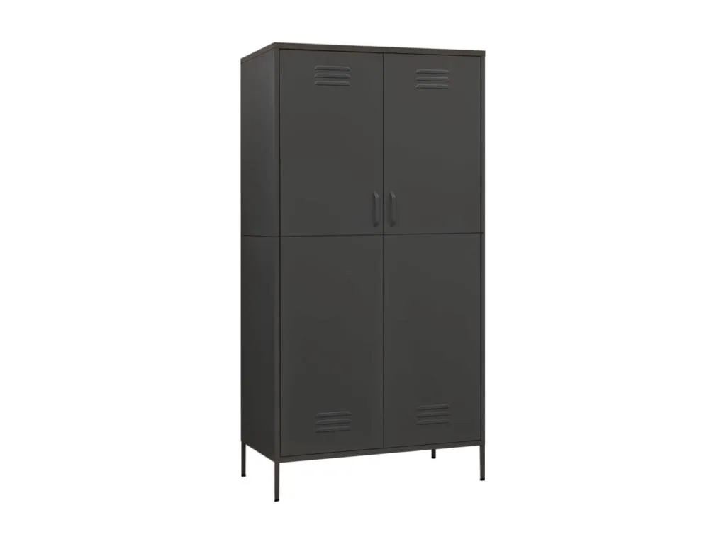 Armario Antracita 90x50x180 cm Acero BHIH91391