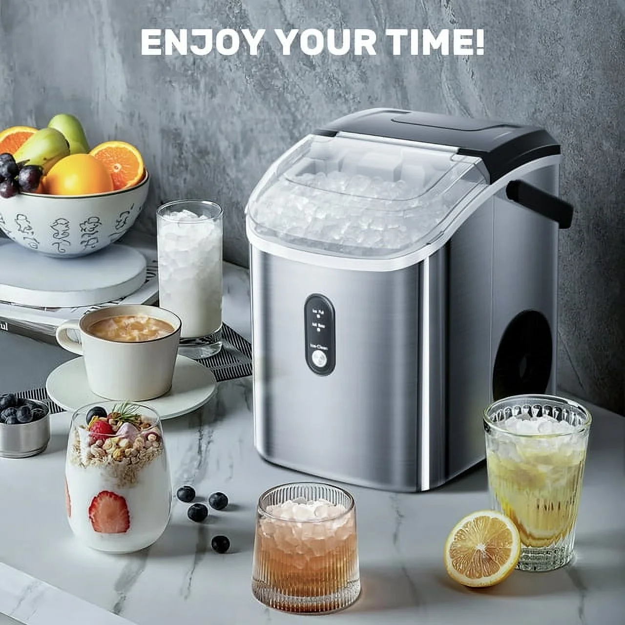 Auseo Nugget Ice Maker Countertop, Ready in 6 Mins ,35Lbs Each day with Self-Cleaning,Portable Sonic Ice Machine for Home/Office/Bar, Black - Image 17
