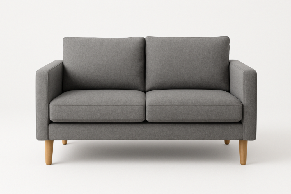 Sofá de 2 Plazas Gris 160x90x85 cm, Fundas Extraíbles y Lavables, Asiento y Respaldo Desmontables, Altura de Asiento 45 cm