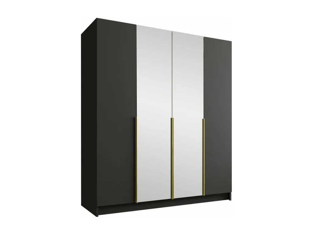 Armario Casabellaes 198 Dorado | Negro 215x200x58cm Puertas de armario - Con bisagras 61515KPUD