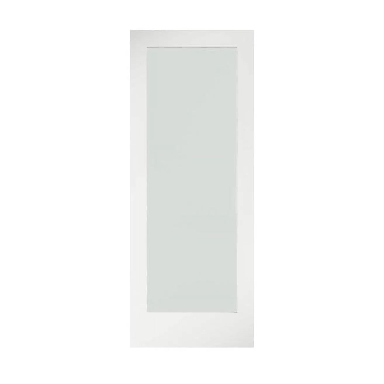 30 in. x 80 in. x 1-3/8 in. Frosted Glass 1-Lite Shaker Primed Solid Wood Core Interior Door Slab 30 in. x 80 in. x 1-3/8 in. Frosted Glass 1-Lite Shaker Primed Solid Wood Core Interior Door Slab