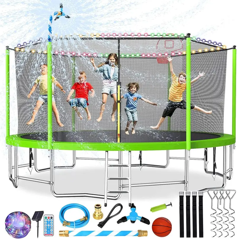 Trampoline With Enclosure Net And Adjustable Basketball Hoop - 8ft, 10ft, 12ft, 14ft, 15ft, 16ft - Image 38 Trampoline With Enclosure Net And Adjustable Basketball Hoop - 8ft, 10ft, 12ft, 14ft, 15ft, 16ft - Image 38