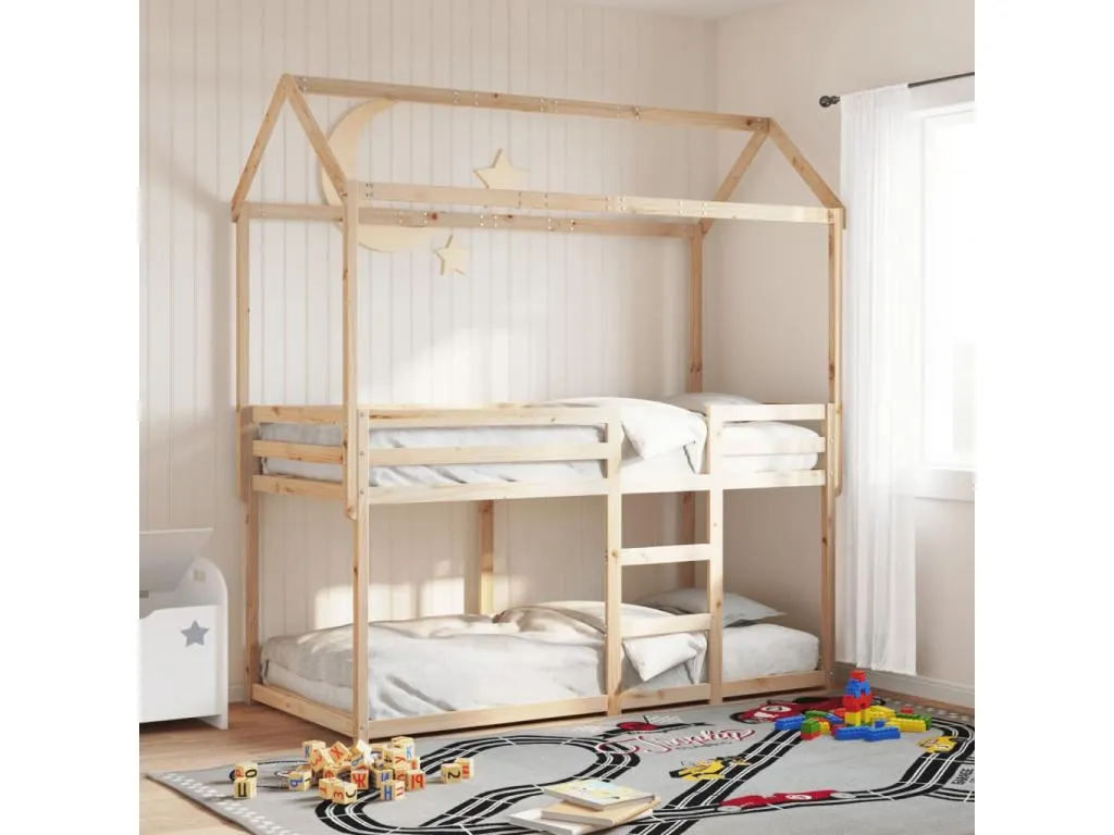 Cama litera con techo Luxmbls maciza de Luxmbls 90x200 cm XUGN53545
