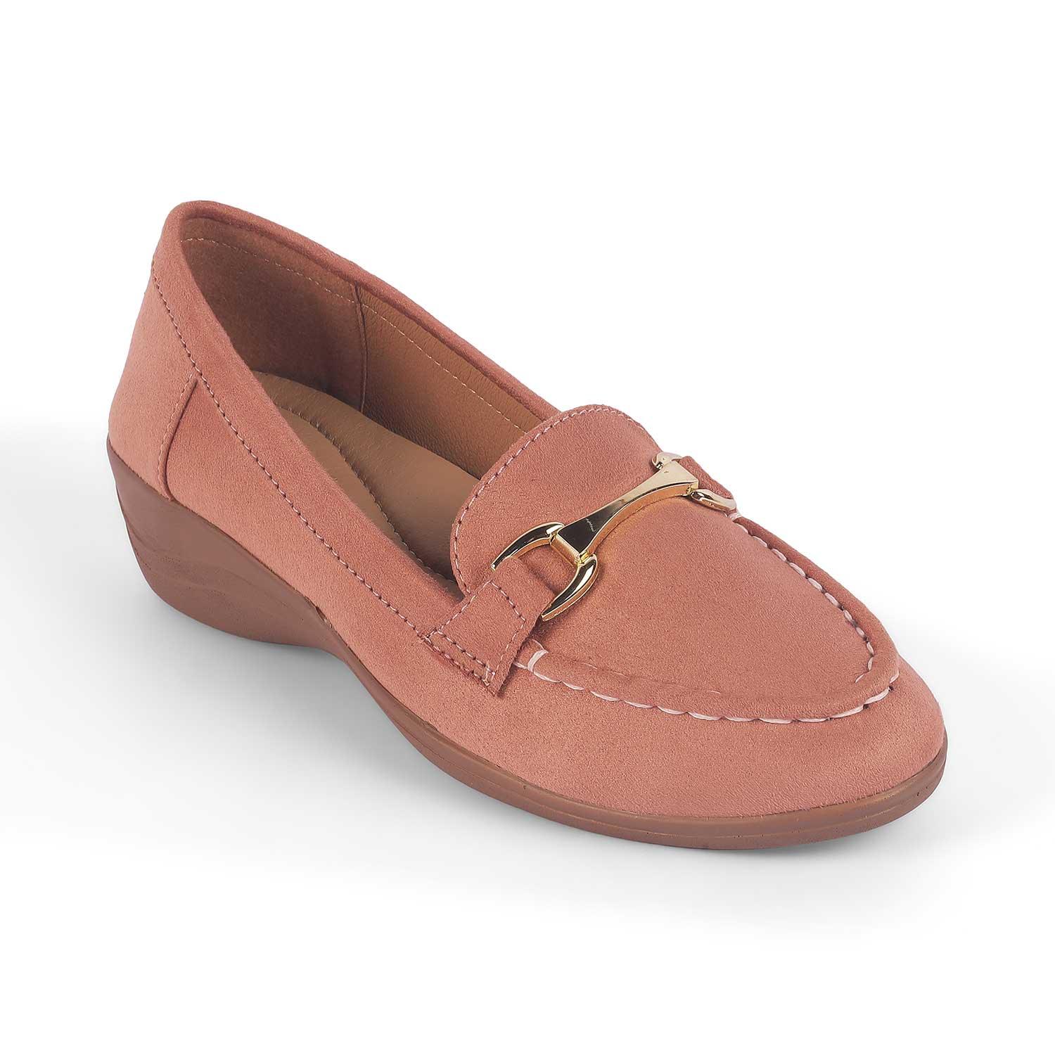 Lucia Pink Women's Casual Wedge Loafers
