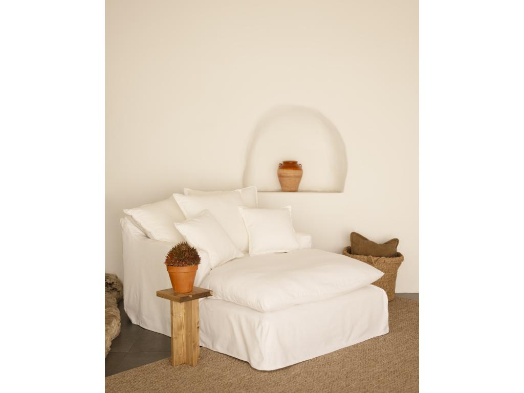Sillón de algodón y lino color blanco 115x170cm