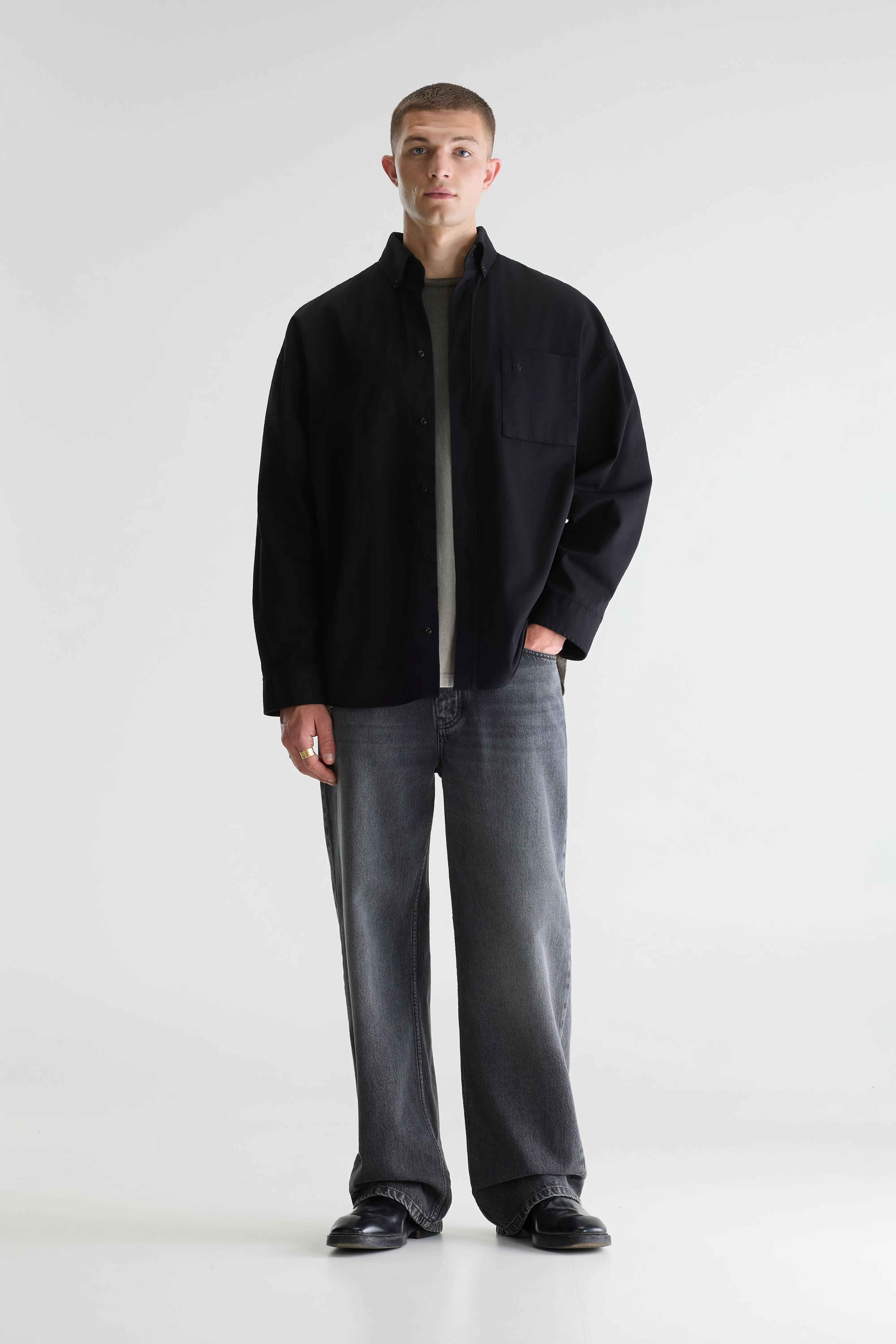 Bellerose Ficus heavyweight shirt (261 / M / BLACK)