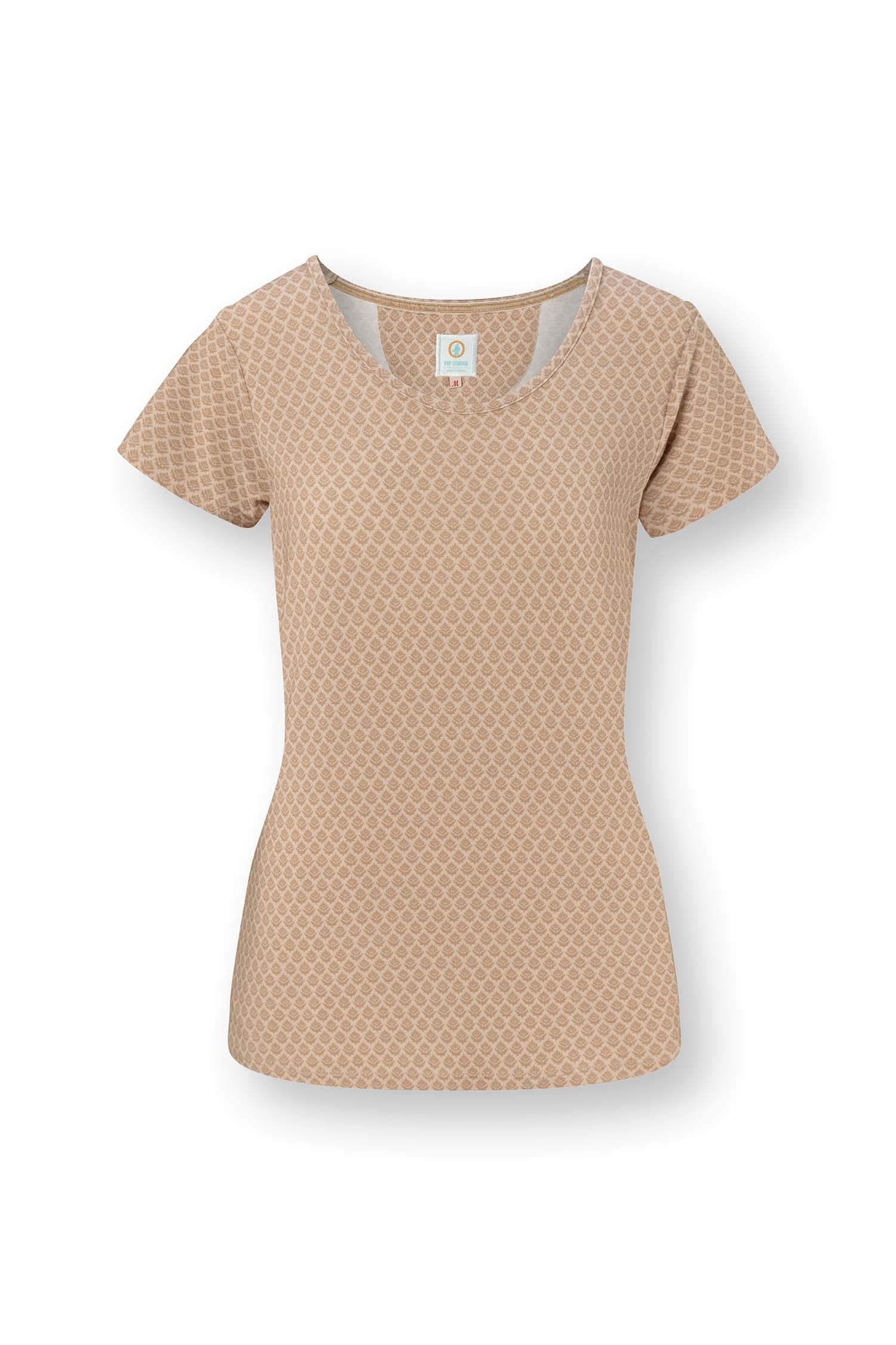 Tilly Short Sleeve Top Thousand Leaves Beige