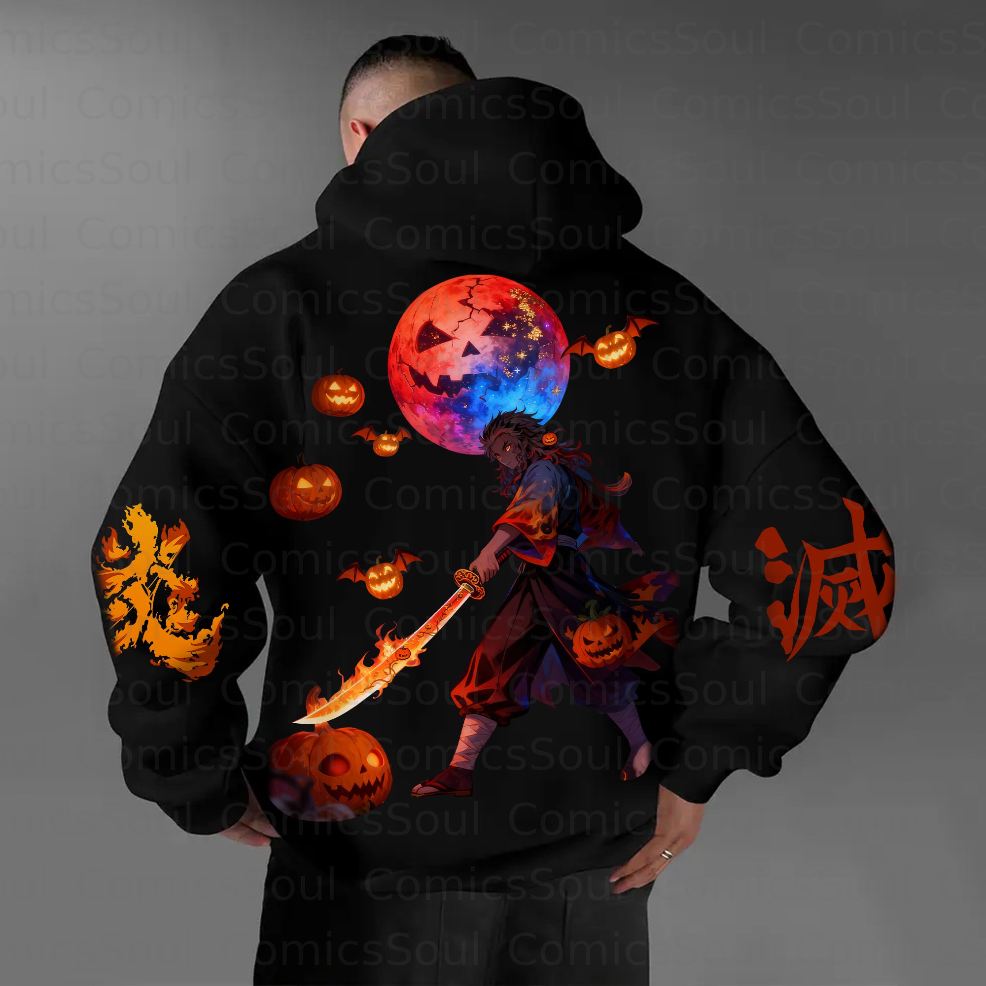 Unisex Halloween Anime Graphic Streetwear Vintage Hoodie