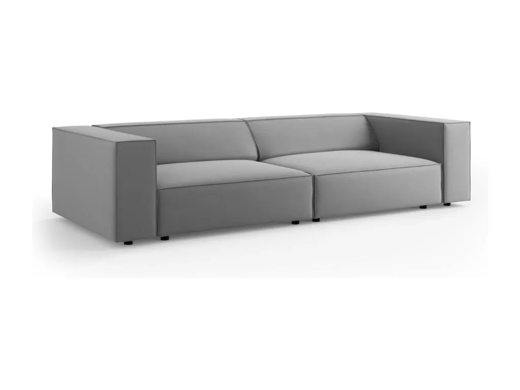 Patriciabaezcasa - Sofá Patriciabaezcasa 4 plazas de terciopelo gris claro - 244x102x70cm