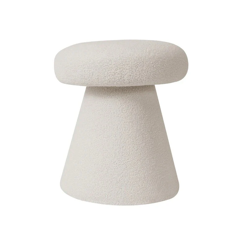 Adeco Large Soft Mushroom Ottoman - Versatile Foot Stool for Living Room and Bedroom