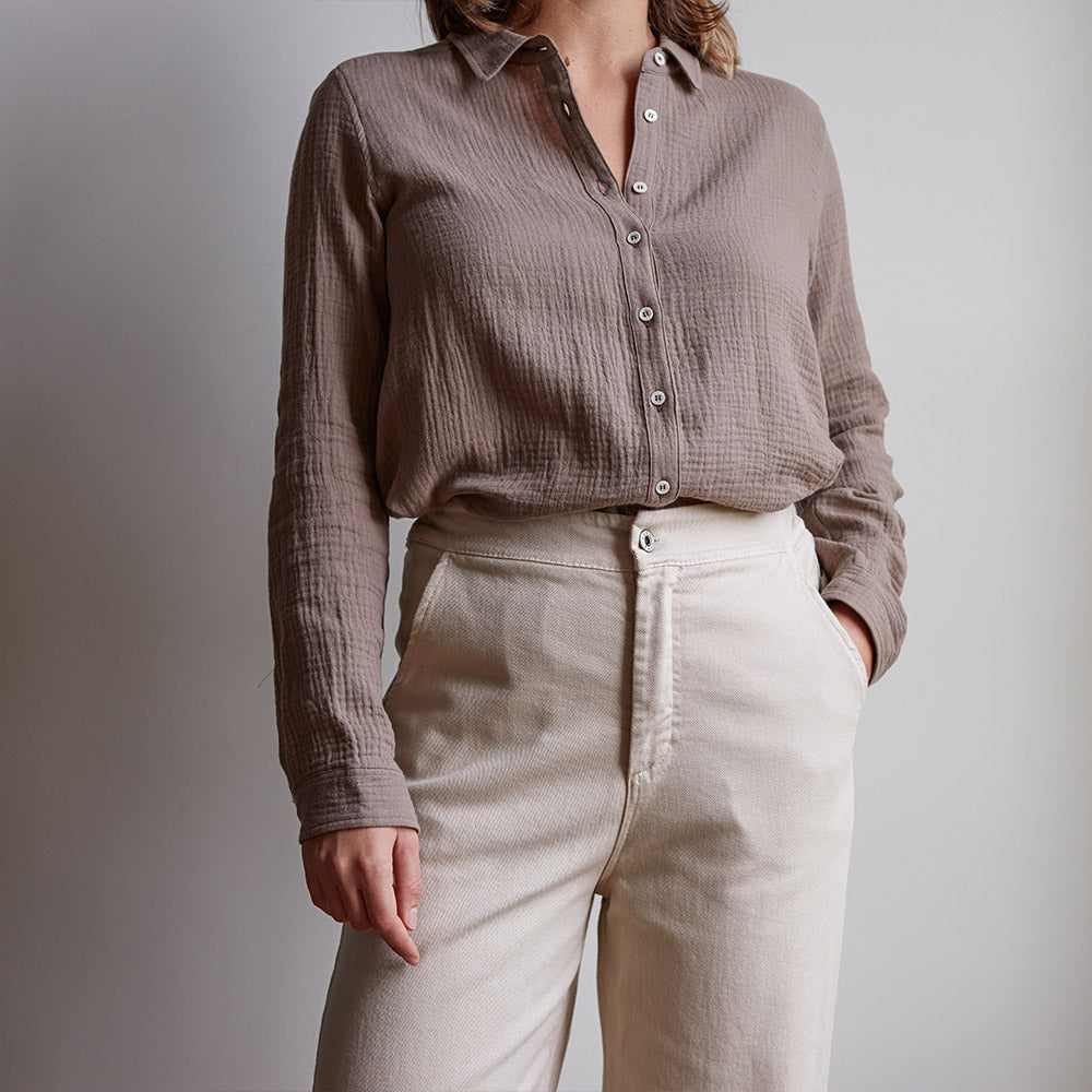 Merci - Chemise en gaze de coton - Beige