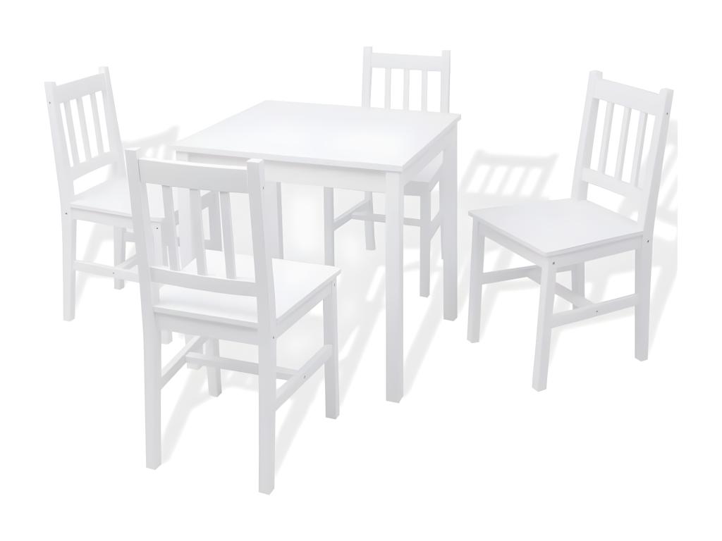Conjunto de comedor 5 piezas madera de pino Tucasago