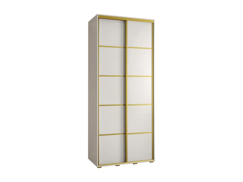 Armario Davos 4 corredero compacto 235,2x100x45 cm 2 puertas blanco/oro ksq2917096