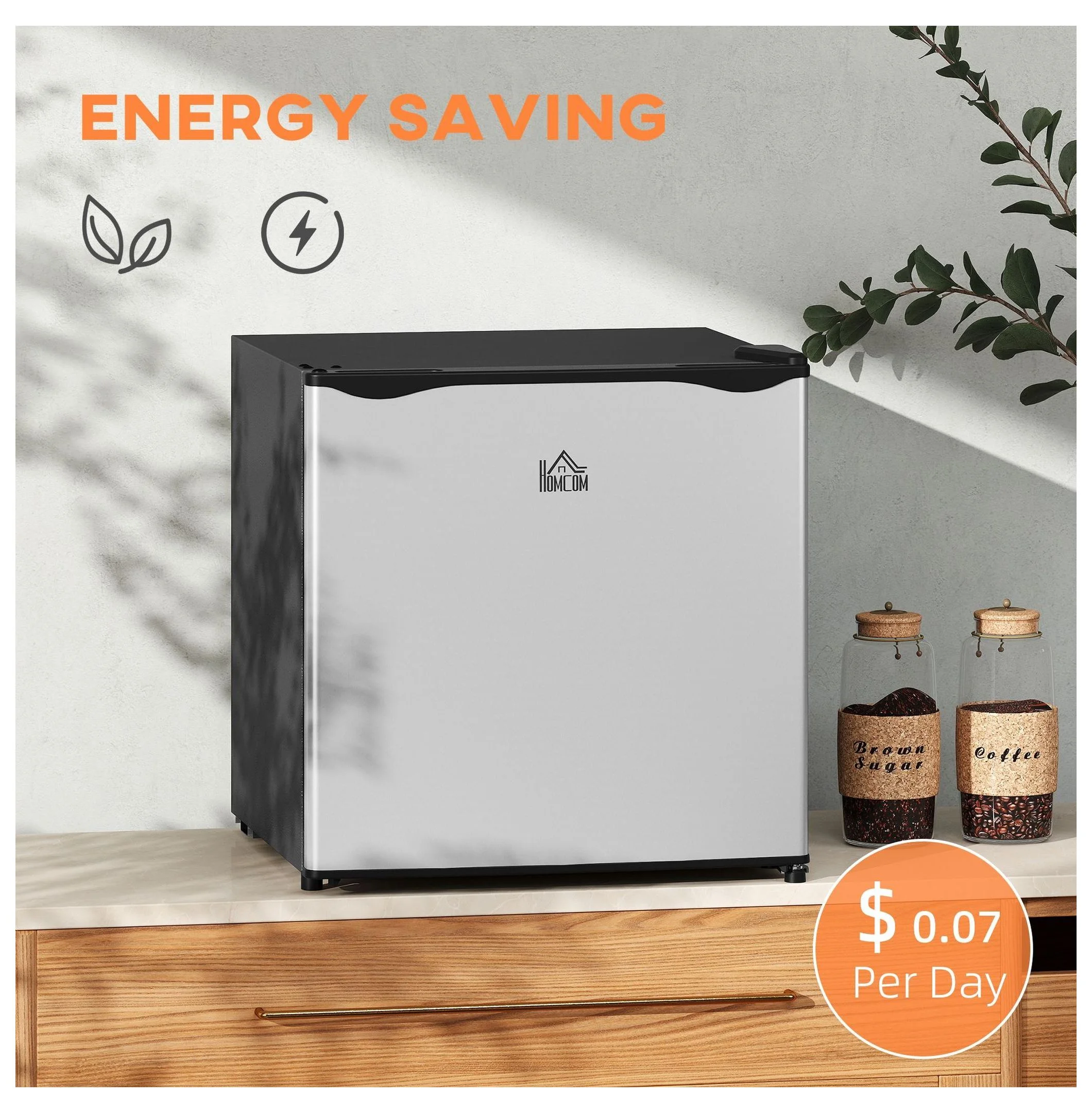Mini Upright Freezer 1.1 Cu.Ft - Compact Silver Freezer, Removable Shelves, Low Noise, Adjustable Temperature - Ideal for Apartments, Dorms, Offices - Image 8