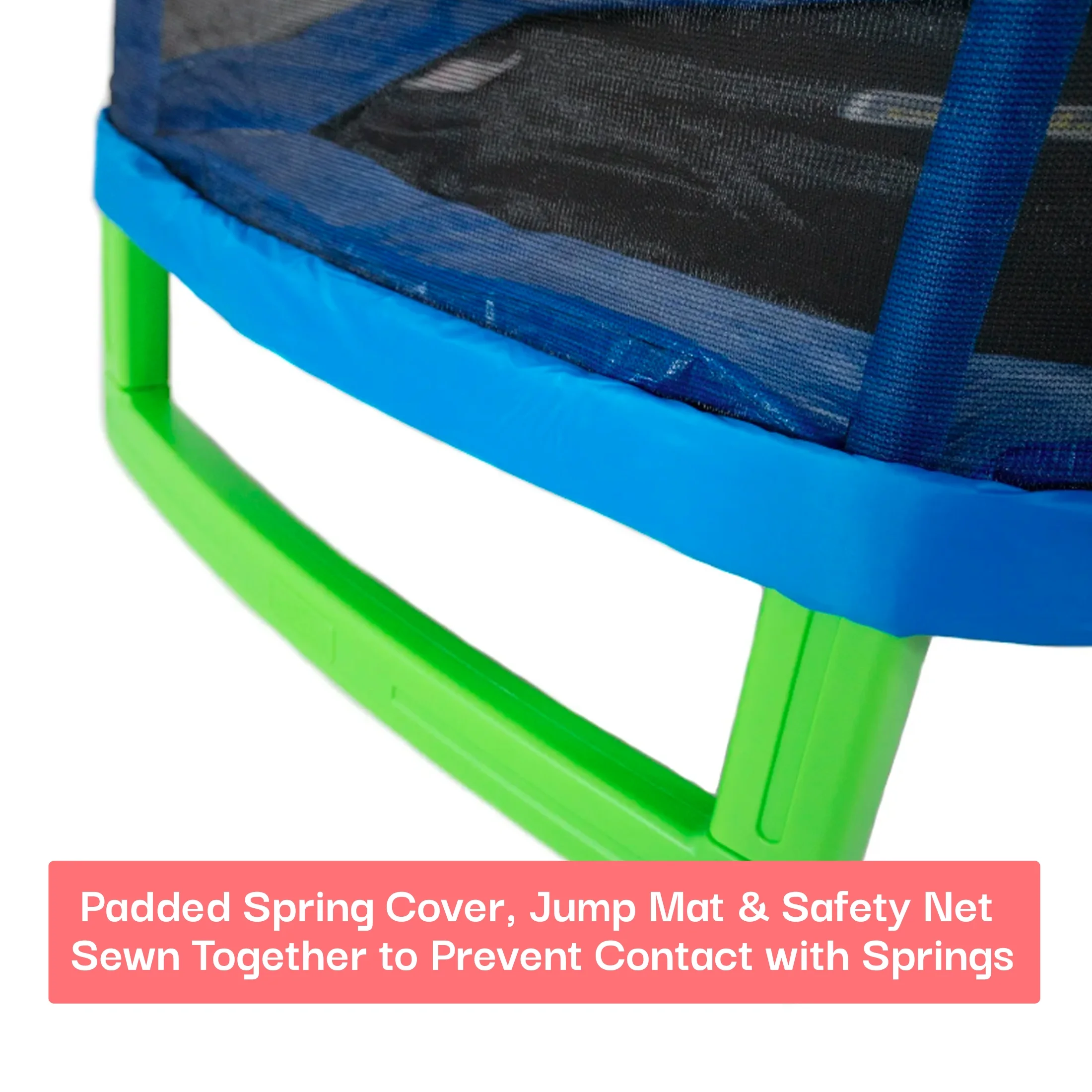 Sportspower 7' My 1st Trampoline for Kids 3-10 with Safety Enclosure Blue and Green - Image 7