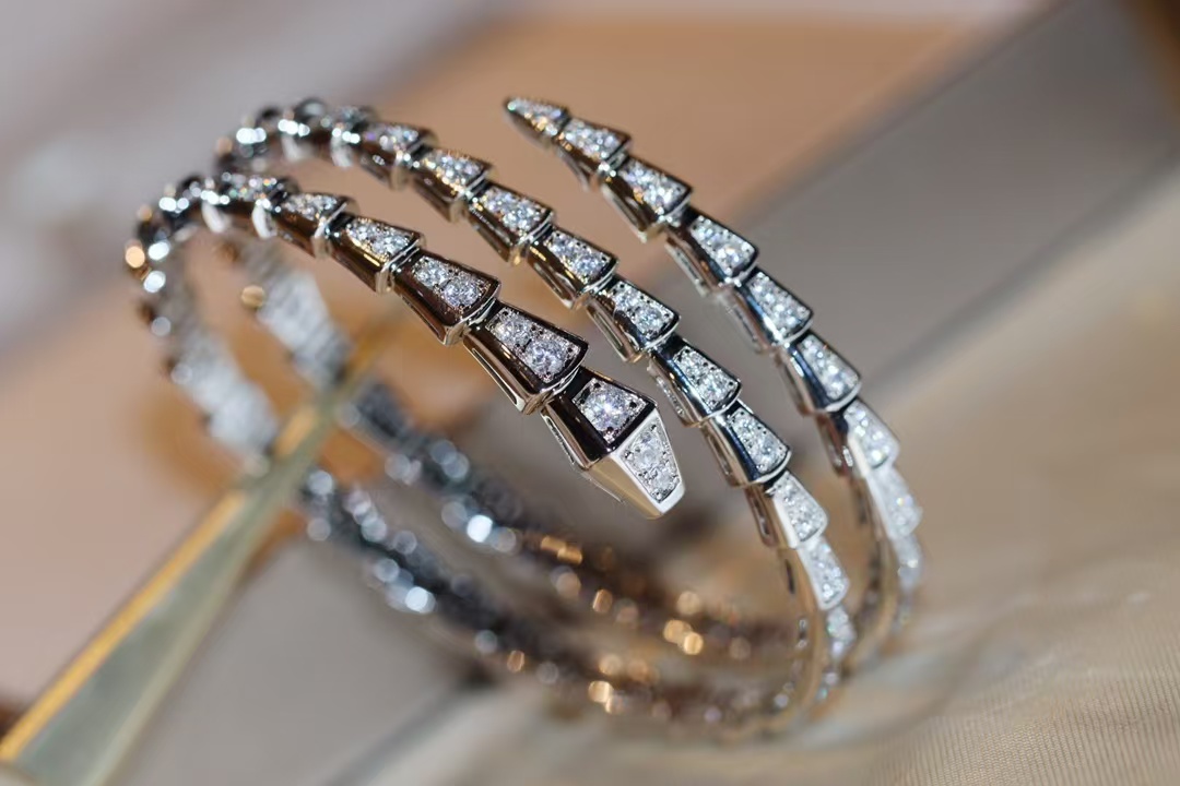 Bvlgari Serpenti Viper Bangle Bracelet - Full Diamond - Original Replica Club