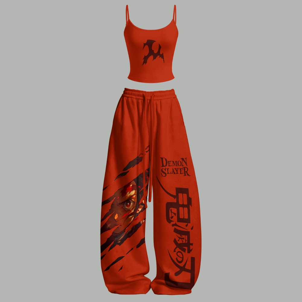 Demon Slayer Top & Elasticated Trousers Two-Piece Set