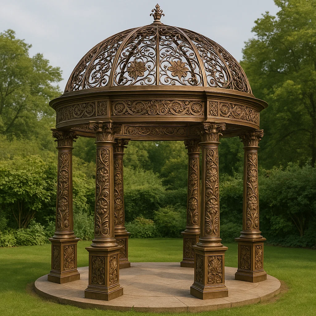 Pérgola de hierro forjado para jardín - Color bronce - para exterior - 400 cm largo x 250 cm alto x 400 cm profundo rTIDUbp322Bw