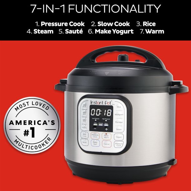 Instant Pot DUO80 8 Qt 7-in-1 Multi- Use Programmable Pressure Cooker