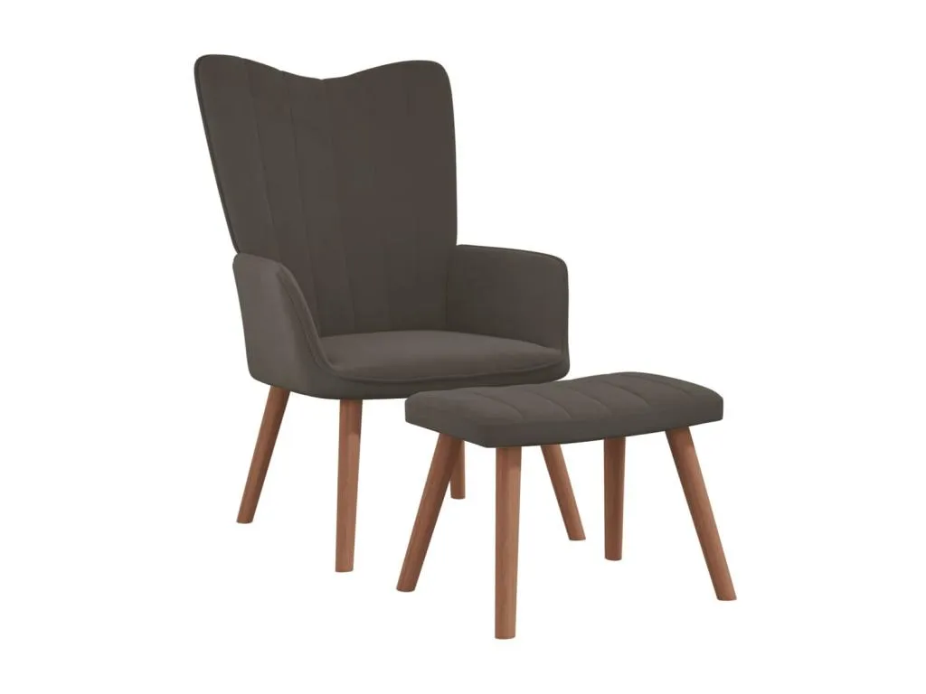 Sillón de relajación con reposapiés Terciopelo gris oscuro