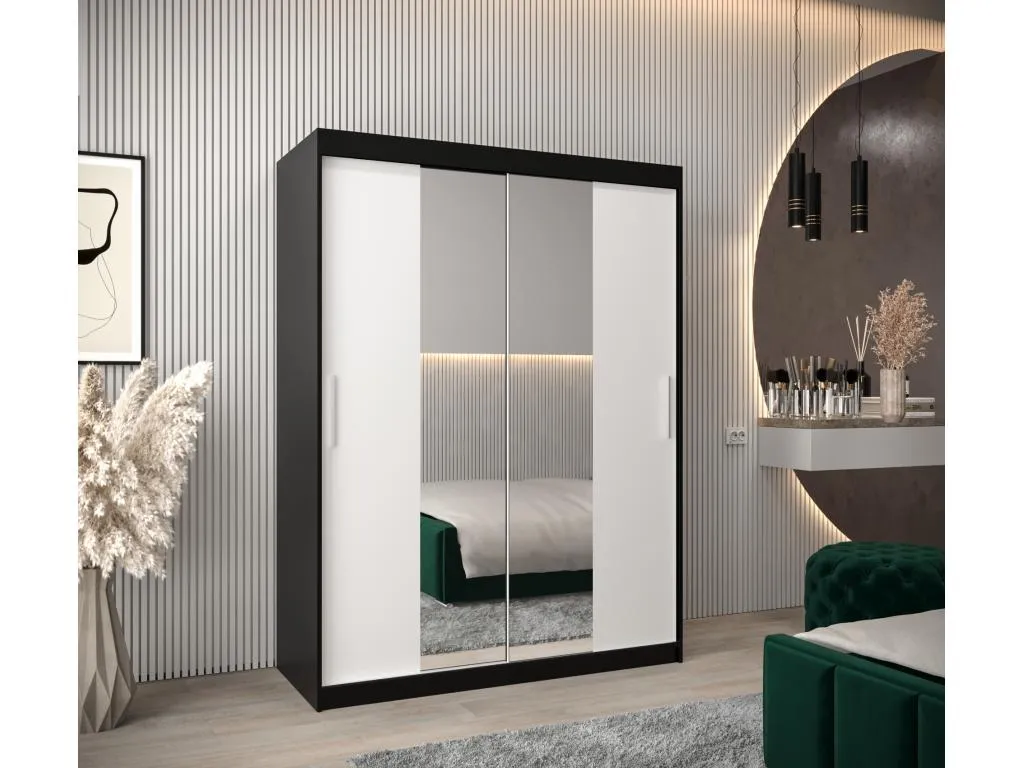 Armario Lluesmahome 1 de puertas correderas 200/150/62 2 puertas (negro/blanco) 44623KYAB