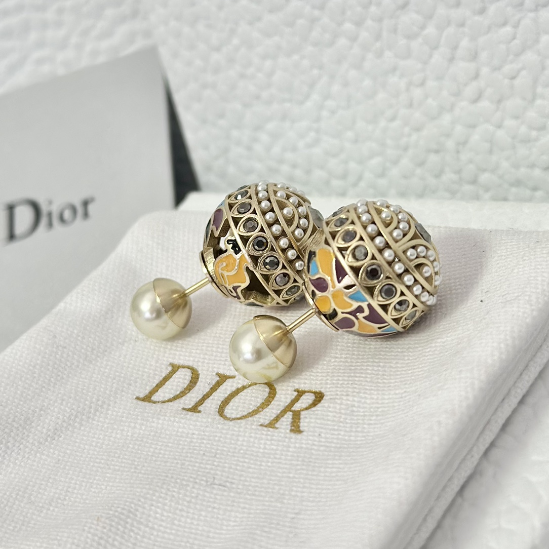 Dior Enamel Earrings - Original Replica Club