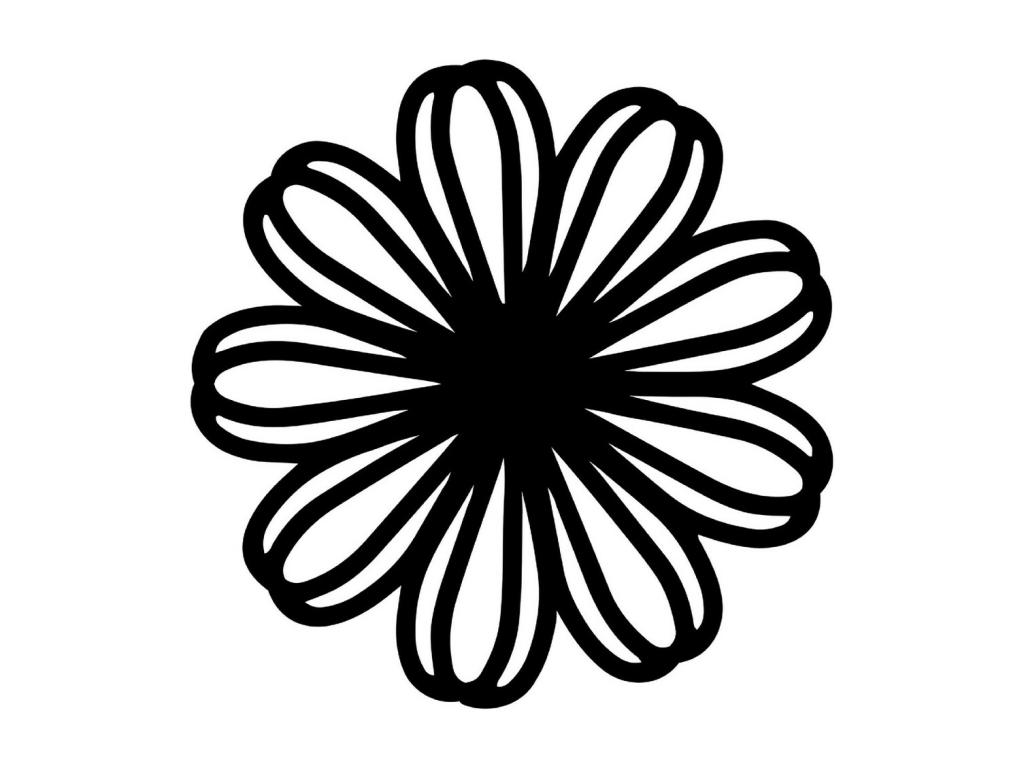 Decoración de Metal Flor 7, Negro, 50x3x50 cm, Hogarmagic