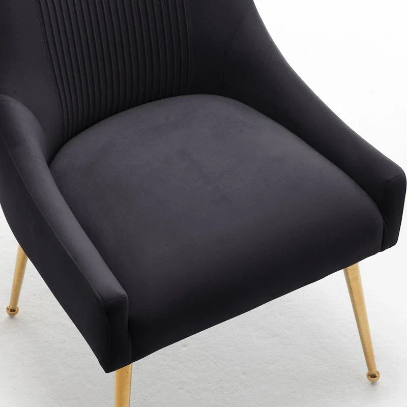 SEYNAR Set of 6 Modern Glam Boucle Velvet Dining or Vanity Chairs with Rear Handle